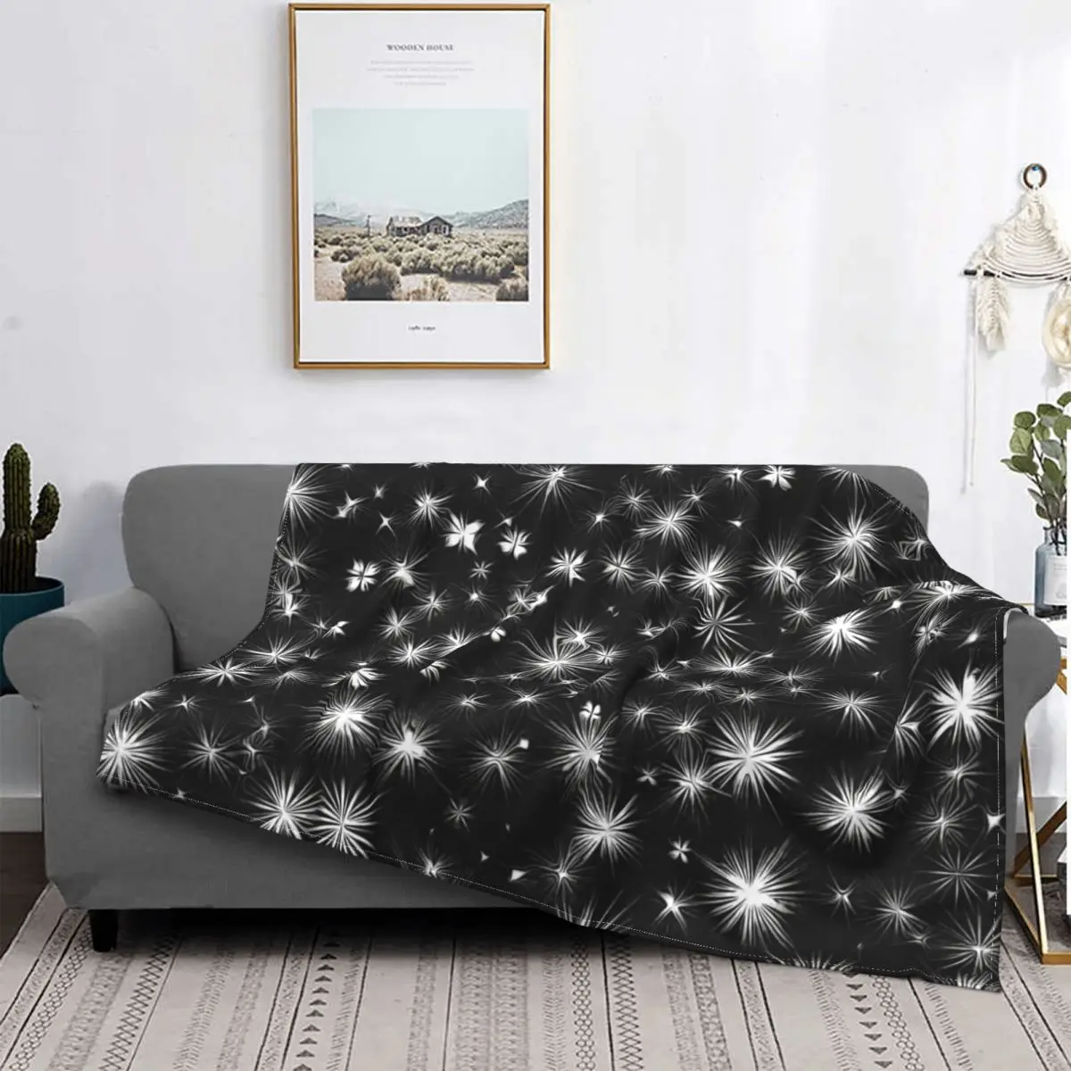 

Twinkling Stars Blanket Bright Sky Plush Thick Soft Flannel Fleece Throw Blankets For Sofa Bed Cover Couch Customized