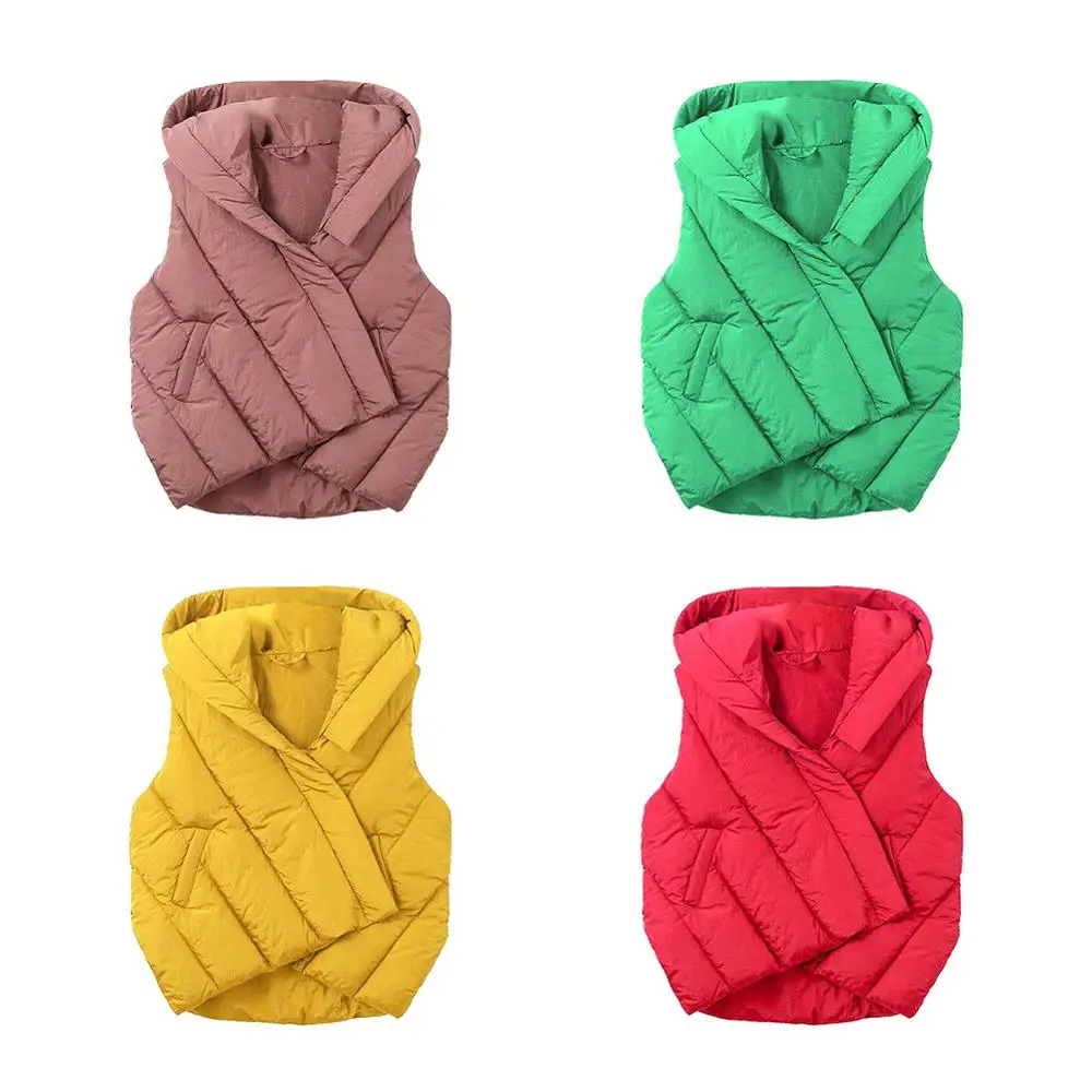 Warm Kids Vest Children Girls Vest Solid Print Hoodie Jacket Winter Baby Boys Warm Outerwear Coats Outfits