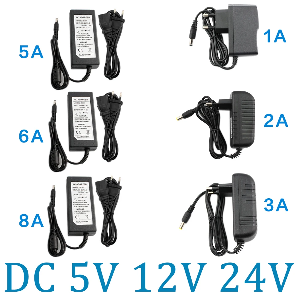 DC 5V 12V адаптер питания 24 V 1A 2A 3A 5A 6A 8A AC трансформаторы 220V до 5 12 Вольт | Лампы и