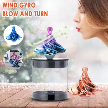 

Gyro toy desktop decompression gyro educational toys controlled by wind Gyro decompression gyro children day's gift Surprise box
