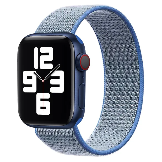 Aceshley Hot Selling 2021 New Upgrade Braided Solo Loop Elastic Nylon Straps for Apple Watch Band Series 6/SE/5/4/3/2/1 Tahoe Blue