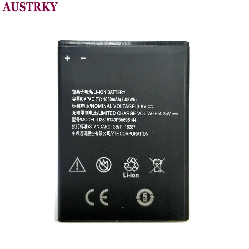 Новый аккумулятор Li3818T43P3h695144 для ZTE V830w Kis 3 Max телефона Blade G LUX 1850 мАч высшего