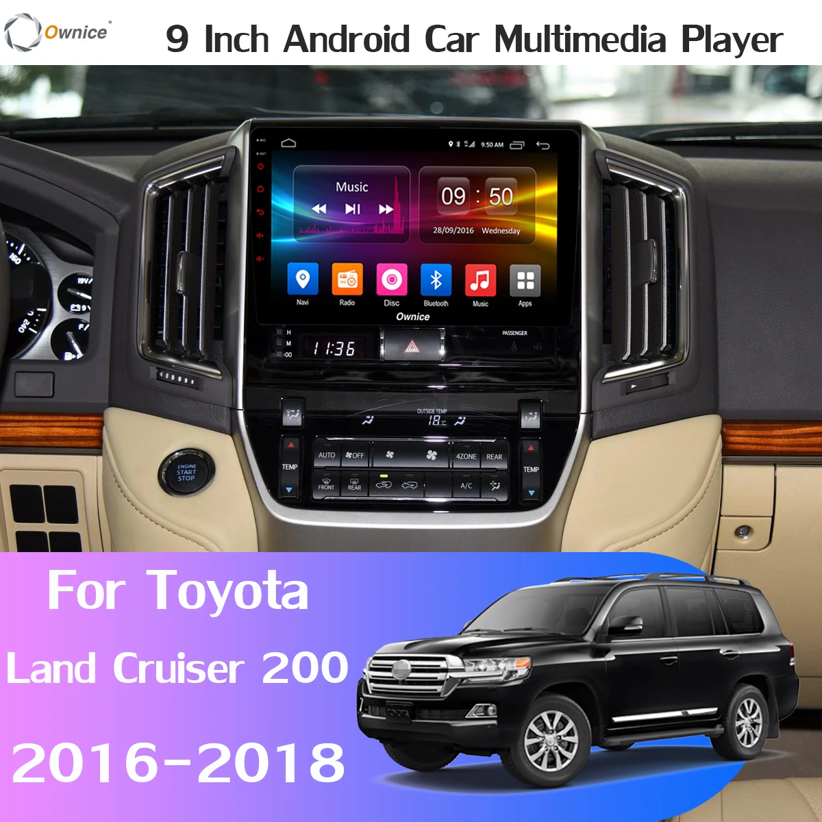 360 ° панорамный Android 9,0 4G+ 64G gps радио CarPlay SPDIF DSP автомобильный мультимедийный плеер для Toyota Land Cruiser 200 LC200