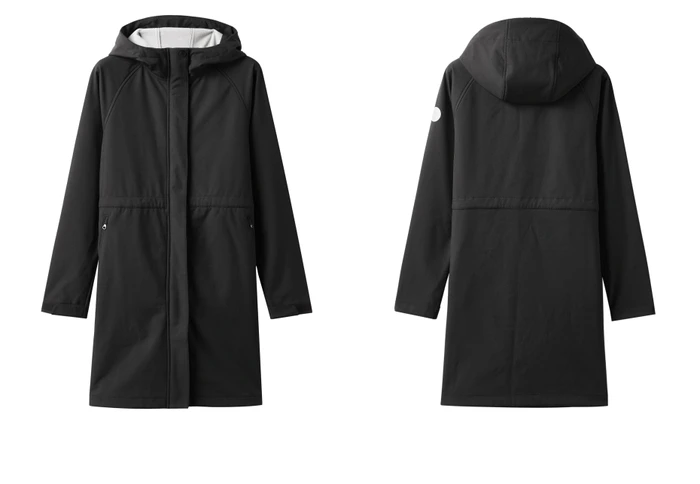 Giordano Женская куртка с флисовой подкладкой длинное пальто с капюшоном значок молния спереди Chaquetas Mujer зимние теплые куртки 05379654