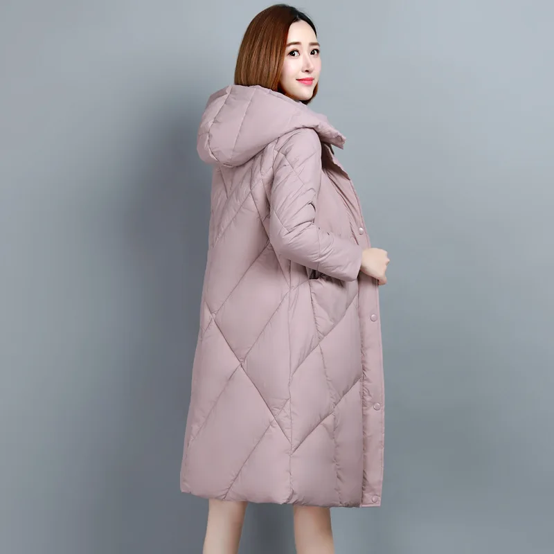 

2018 Winter New Style Cotton Coat Women's Korean-style Mid-length Cotton-padded Jacket Hat Removable Shoulder Warm Winter Cotton
