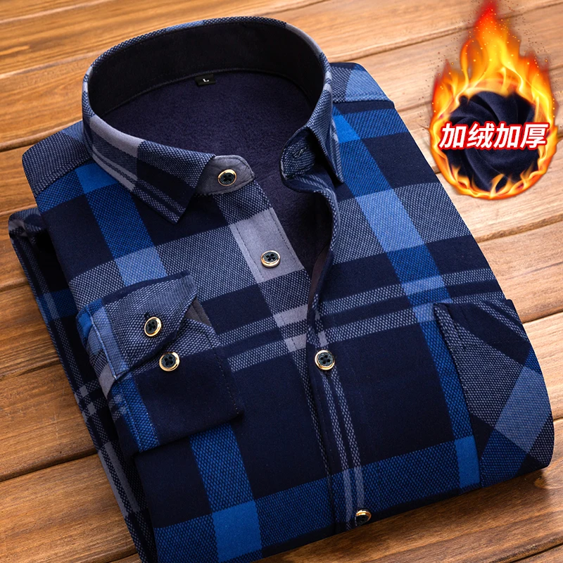 Los hombres de с длинными рукавами рюхтина de сна franela de algodón único однобортный Camisa клетчатая impreso добавить Лана де invierno cálido otoño