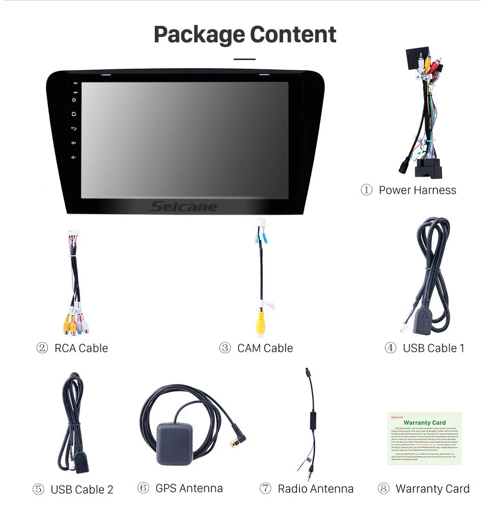 Perfect Seicane Android 9.0 10.1 inch HD 1024*600 Touch Screen Car Radio For 2015 2016 2017 SKODA Octavia (UV) GPS Navigation Bluetooth 14