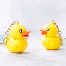 BS625 большая желтая утка СВЕТОДИОДНЫЙ Сияющий Звук брелок подвеска с форме утки креативный чехол для телефона автомобильные аксессуары маленький кулон