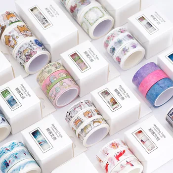 

3 pcs/pack Animal Flower Bullet Journal Washi Tape Cute Adhesive Tape DIY Scrapbooking Stickers Stationery Label Masking tapes