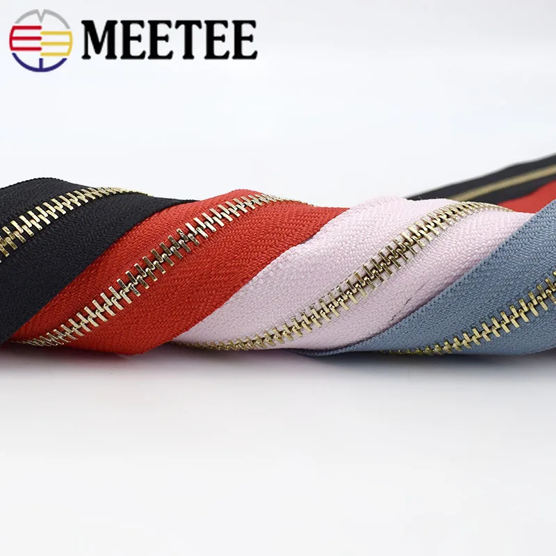 Meetee 85 см 1/2 шт 5# металлическая молния золотые зубы открывающийся автоматический замок молния для пуховика длинное пальто одежда сумки шитье DIY аксессуары