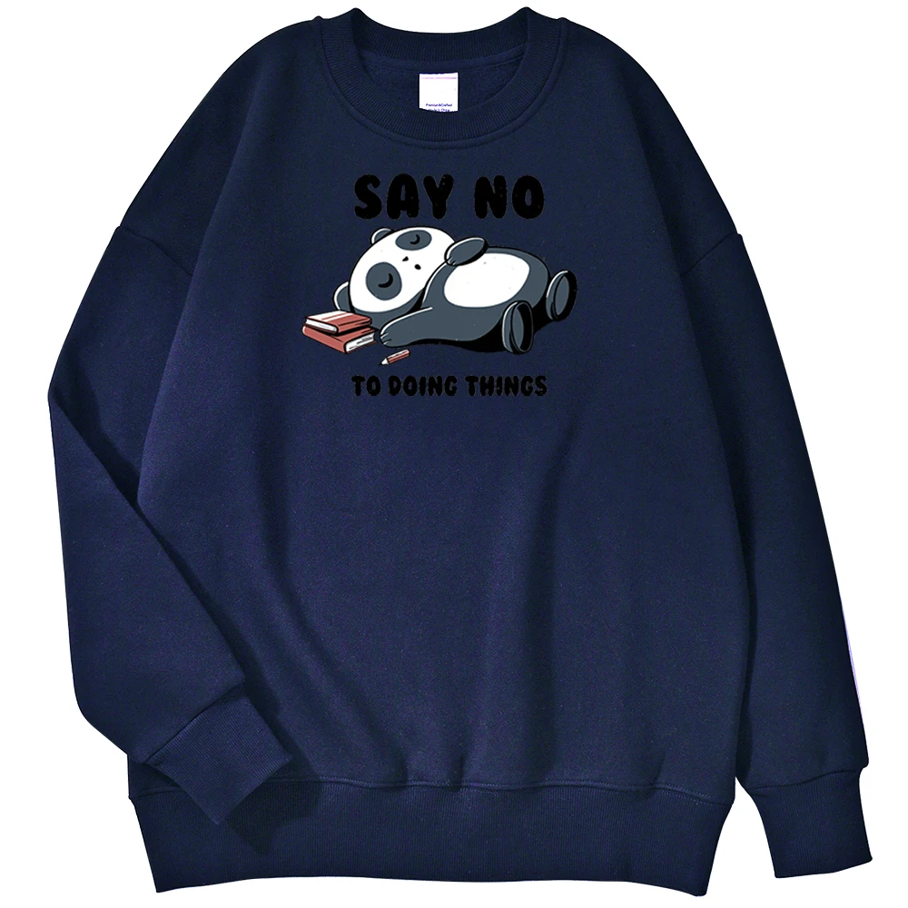 

Lovely Panda Sleeping Sweatshirts Man Say No To Doing Things Clothes Men Shoodies Vintage Funny Fashion Brand Sweatshirts Man