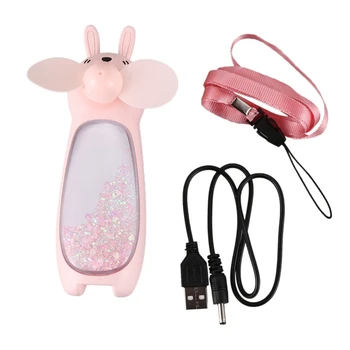 

Handheld Fan with Light Quicksand Rechargeable Small Fan Portable Small Fan Mini Hanging Student Fan