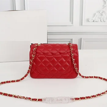 

Women's Luxury Designer Genuine Leather Diamond Lattice Shoulder Bag 20cm Mini Chain Flap Crossbody Bag Handbag Multicolors
