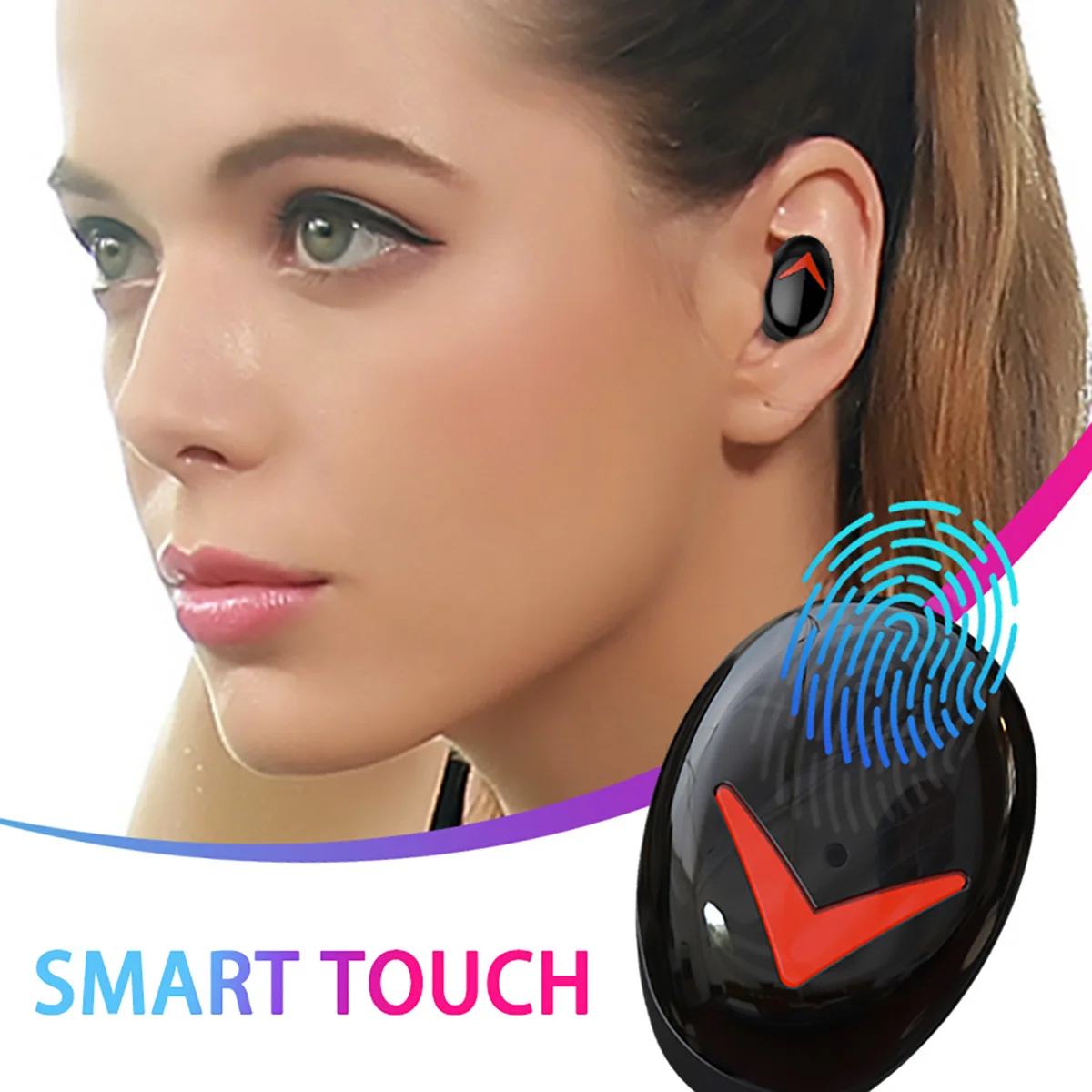 Наушники VANLEAD TWS Fingerprint Touch Bluetooth, HD стерео беспроводные наушники, игровая гарнитура с шумоподавлением