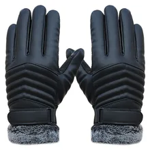 Высокое качество кожа Женская мода зима плюс бархат теплые черные перчатки для женщин вождения сенсорный экран телефона перчатки варежки YA