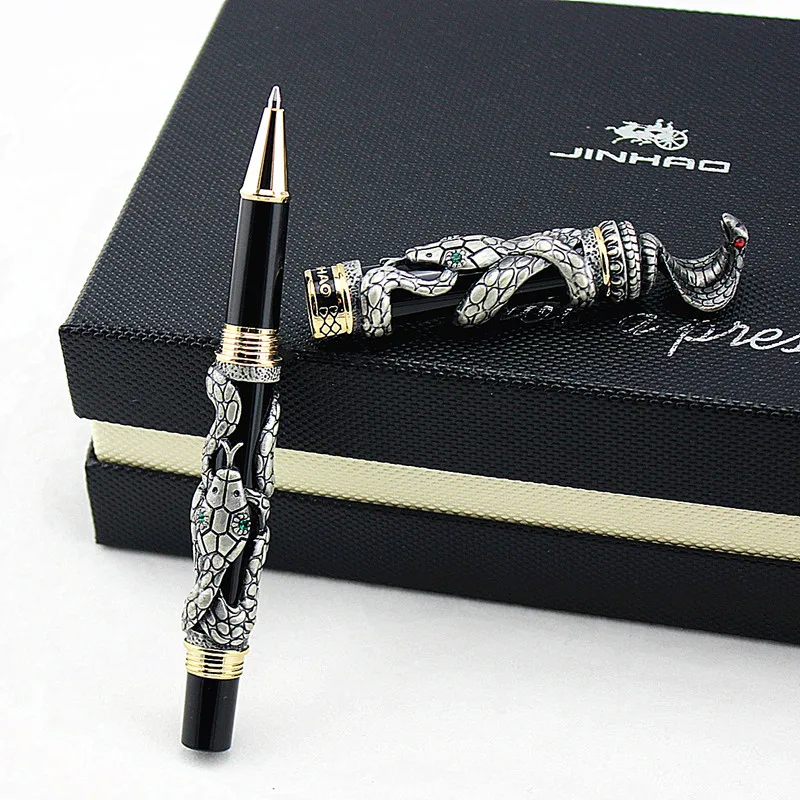 Роскошный JINHAO металлическая змеиная авторучка винтажная Iraurita изысканный Подарочный набор бизнес чернильные ручки caneta tinteir