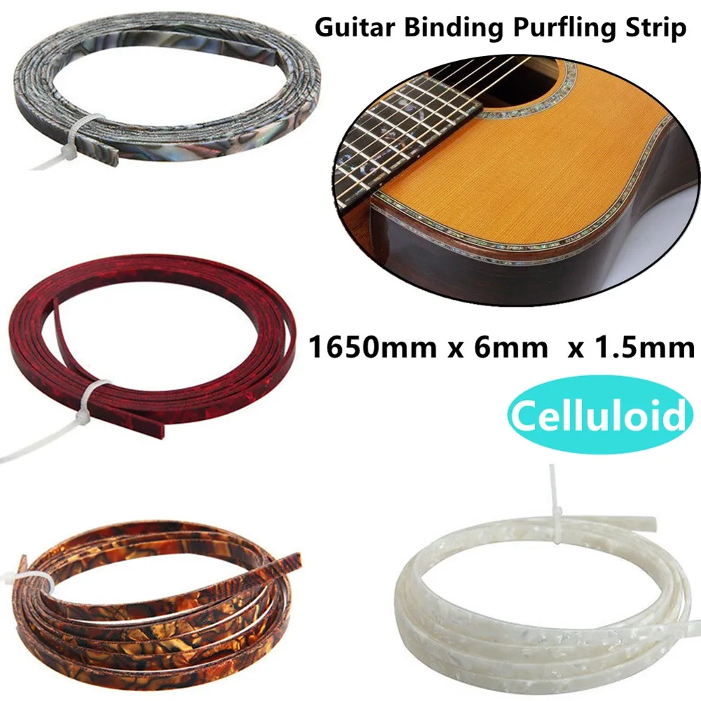 Guitar Parts 2 Pcs Acoustic Guitar Binding Purfling Strip Celluloid Dark Brown 5mm x 1.5mm