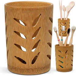 Eco-Friendly Bamboo Toothbrush and Toothpaste Holder with Quick-Dry Drainage System (1Pcs Leaf style)