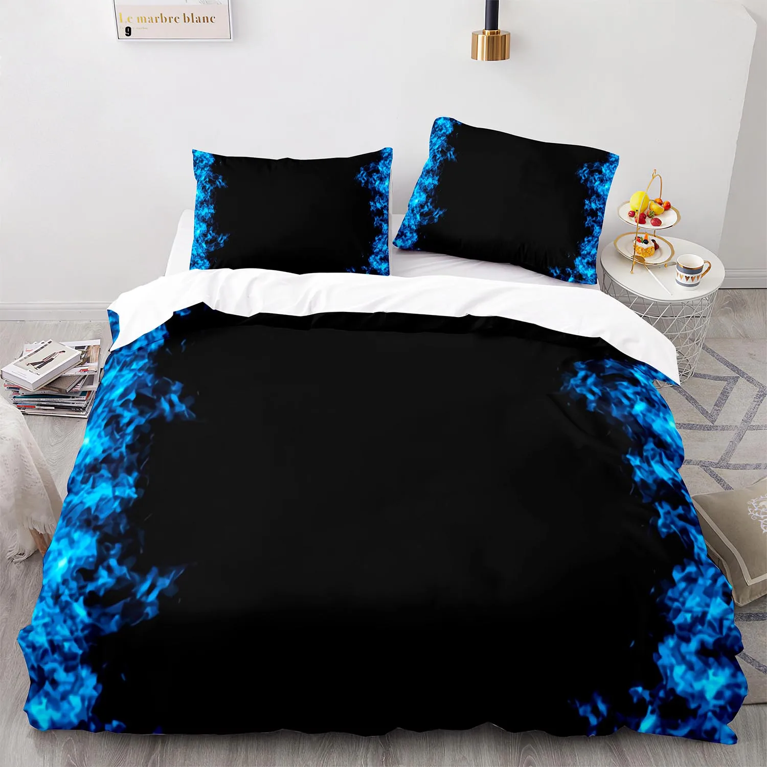 

Colorful Flame Bedding Set Single Twin Full Queen King Size Ice And Fire Blaze Bed Set Children Kid Bedroom Duvetcover Sets 027