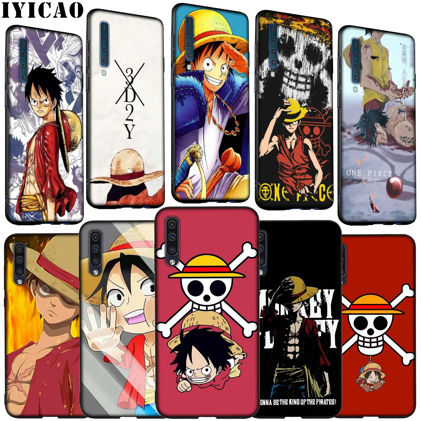 IYICAO One Piece Anime Monkey D. Luffy Soft Silicone Case for Samsung Galaxy A70 A60 A50 A40 A30 A20 A10 M10 M20 M30 M40 A20E |