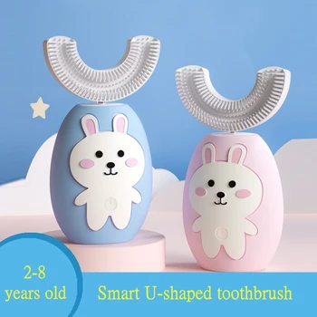 

Children Intelligent Automatic Sonic Electric Toothbrush U-shaped Electric Toothbrush USB Charging Multi-function Brushing Tool