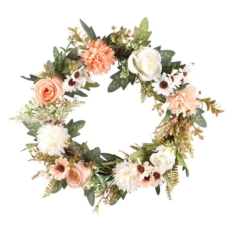 Begonia corona de flores para puerta delantera del hogar, decoración  colgante de boda, ventana de pared, fiesta|Guirnaldas y coronas de flores|  - AliExpress