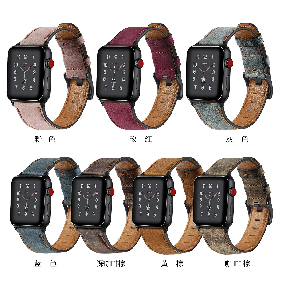 Apple Watch, ремешок из натуральной кожи, смарт-часы Apple Watch 5, 4, 3, 2, 1, серия, ремешок 44 мм, 42 мм, 38 мм, 40 мм, ремешок для iwatch 5, 4, 3, 2, браслет