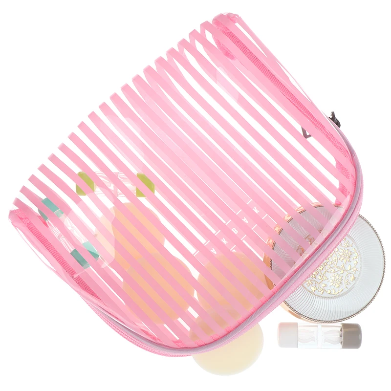 1 pc Transparent Striped PVC Cosmetic Bag Clear Women Makeup Bag Travel Toiletry Kit Zipper Toiletry Pouch 1 pc Transparent Striped PVC Cosmetic Bag Clear Women Makeup Bag Travel Toiletry Kit Zipper Toiletry Pouch