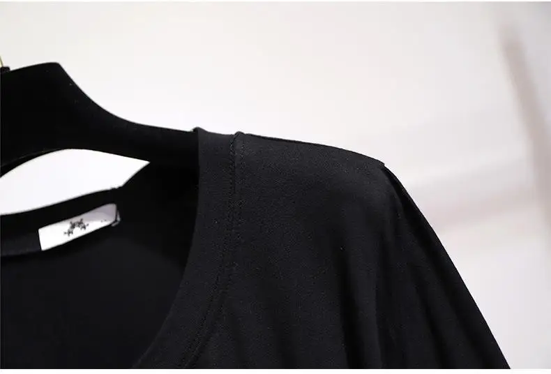2XL-6XL плюс размер женское осеннее платье в горошек Повседневное платье с длинными рукавами лоскутное офисное женское платье 5XL большой размер черное платье