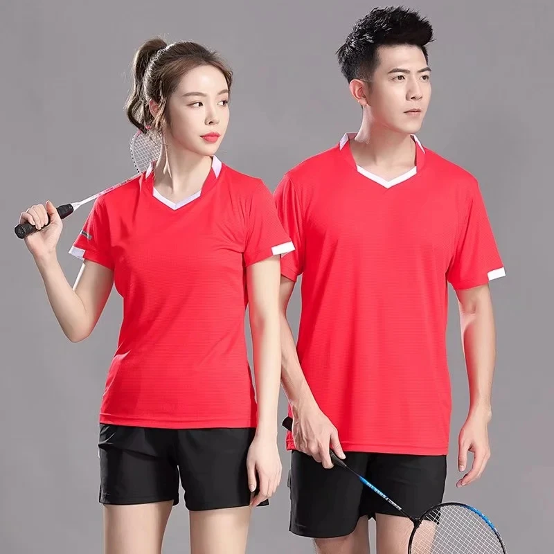 Korean Men women short sleeve Breathable Badminton shirts Tennis Quick Dry Running Sport Short Sleeve Fitness Training T Shirts short sleeve t shirt long sleeve t shirt sports clothes