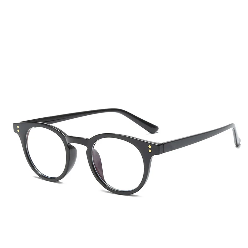 DAVE ретро маленькие очки оправа женские трендовые прозрачные линзы, оправа женские анти-синие очки - Цвет оправы: Bright black