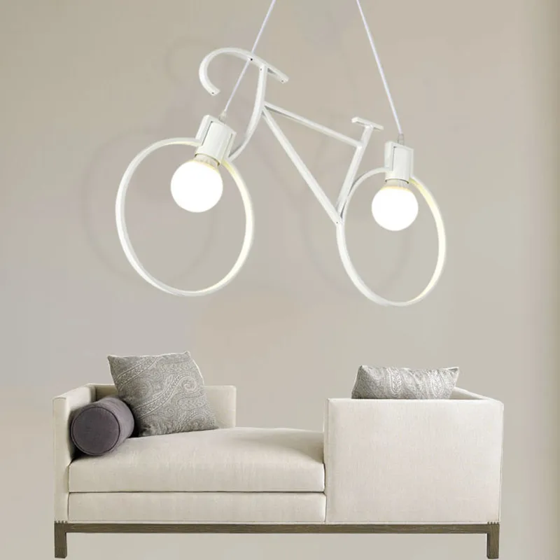 Ретро подвеска в форме велосипеда свет креативный железный светильник Гостиная кулон простой Ресторан Бар промышленные кухонные подвесные светильники
