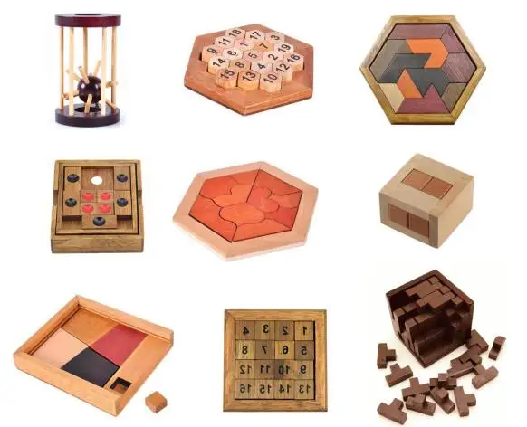 

9PCS per Set IQ Wooden Brain Teaser Puzzles Game for Children Adults