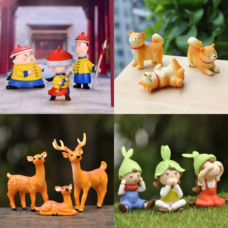 BAIUFOR 3 шт. Мультяшные миниатюры аниме Классическая сцена экшн фигурка Тоторо