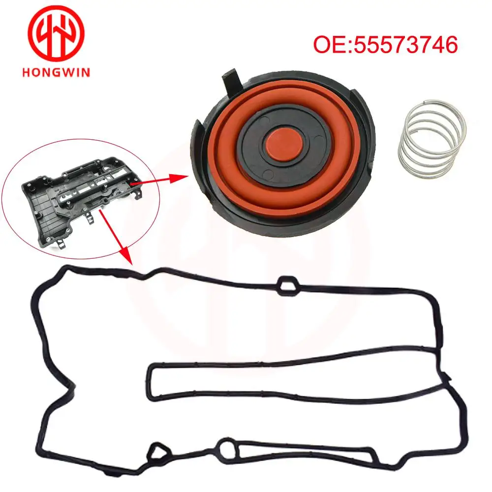 PCV Valve Cover Repair Kit Valve Cap With Membrane With Gasket For GM Chevy Cruze Sonic Trax Chevrolet 1.4L 25198874 ONE SET engine pcv valve cover repair kit