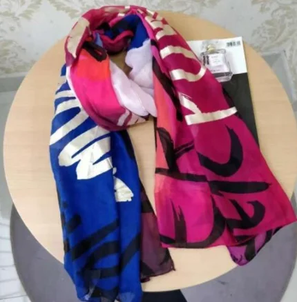 2p женский длинный красный шарф с геометрическим рисунком desigual на осень и весну, подарок на день рождения - Цвет: Арбузно-красный