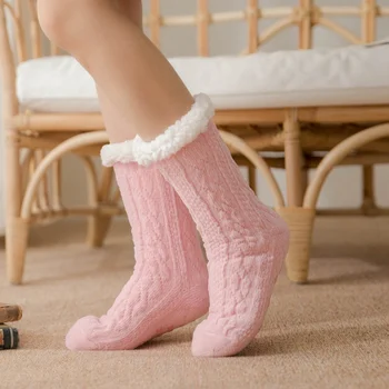 

Long Thicken Fleece Lined Socks Women Soft Warm Cozy Fuzzy Slipper Socks
