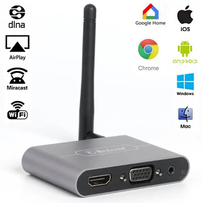 Mirascreen X6W Plus 5G 4K беспроводной HDMI VGA TV Stick DLNA Miracast AirPlay Wifi Дисплей Dongle приемник для IOS