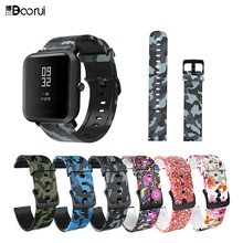 BOORUI 20 мм Amazfit Bip различные принты Мягкий Силиконовый ремешок для Xiaomi Huami Amazfit ремешок Bip correa Amazfit Bip ремешок для часов
