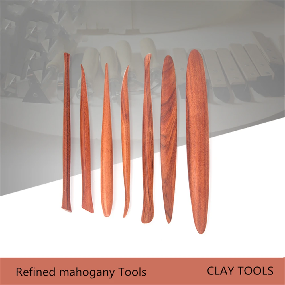 7PCS/SET Mahogany Clay Tools Pottery Tools Double Ended Clay Sculpting for Sculpting