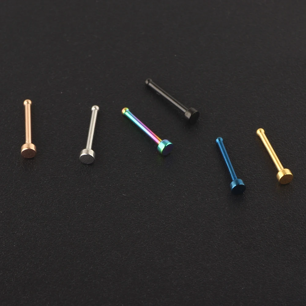 wholesales 6 color Punk Style Piercing Nose Lip Jewelry Body Jewelry For Man Women Studs 20g bending nose ring for women female