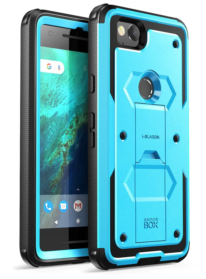 I-BLASON для Google Pixel 2 Чехол Armorbox полный корпус сверхмощный ударопрочный чехол с подставкой со встроенной защитой экрана - Цвет: Blue