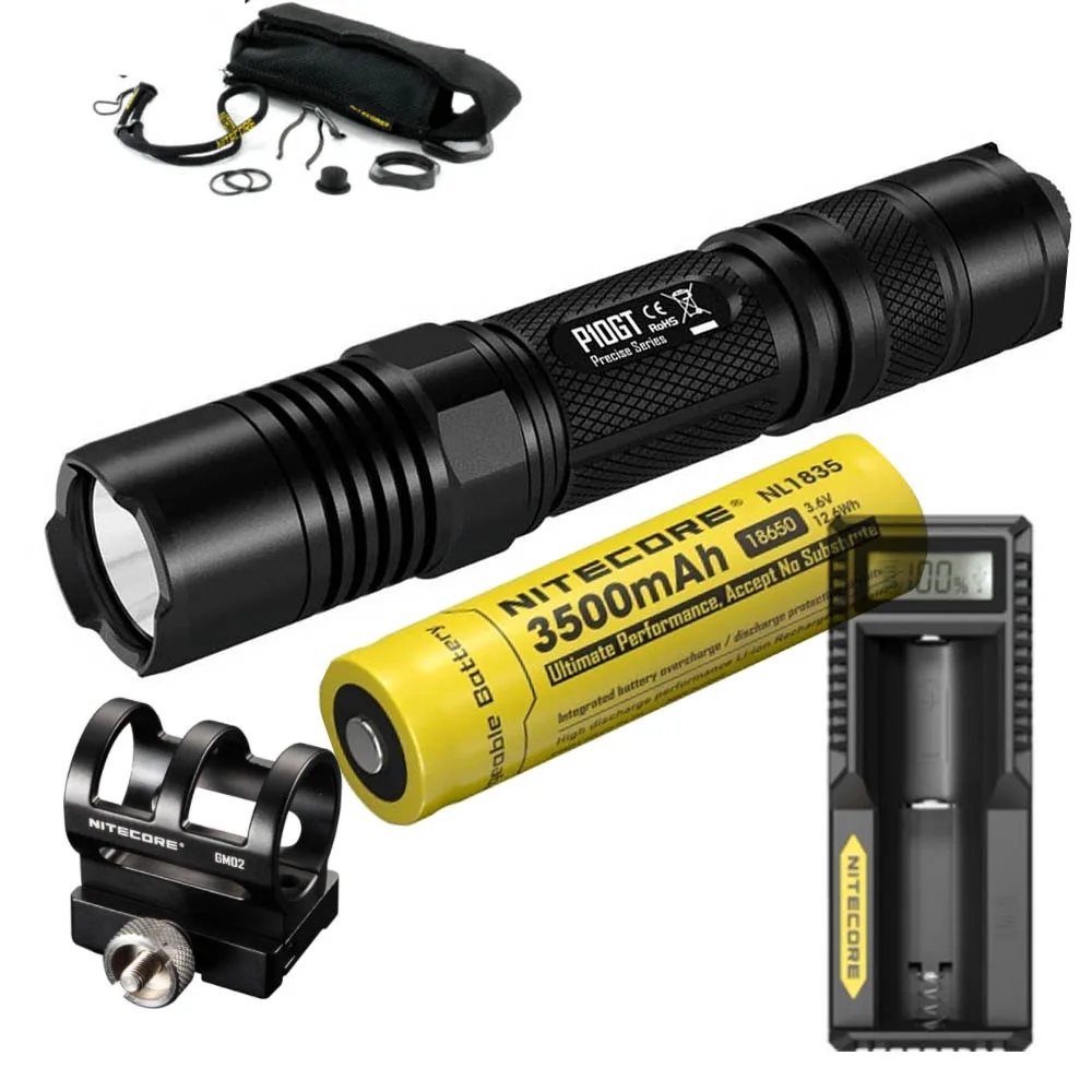 NITECORE P10GT Tactical Flashlight CREE XP-L HI V3 LED max 900 lumen beam throw 286 meter torch+ GM02