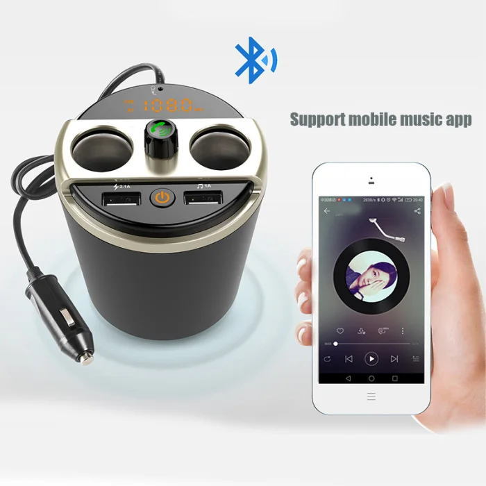 Многофункциональное автомобильное зарядное устройство для телефона, Bluetooth MP3-плеер, fm-передатчик, адаптер для прикуривателя, NK-Shopping