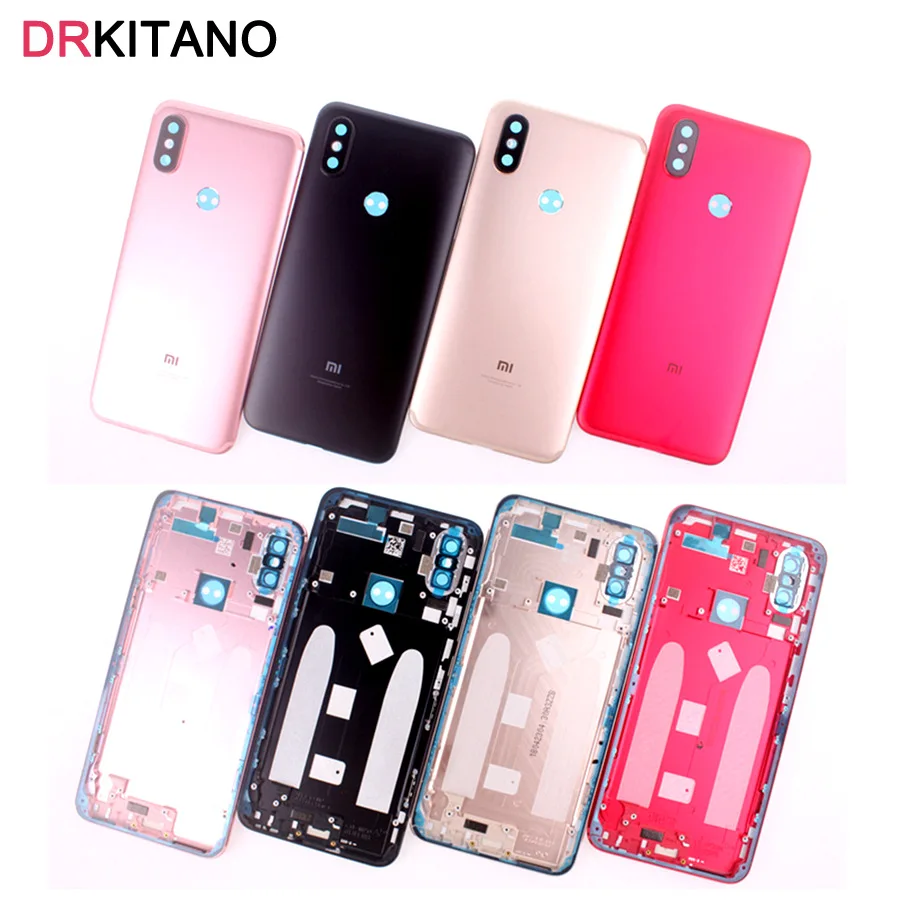 

For Xiaomi Mi A2 Battery Cover Back Housing Rear Door Case For Xiaomi Mi A2 Lite Battery Cover+Power Volume Button Replacement