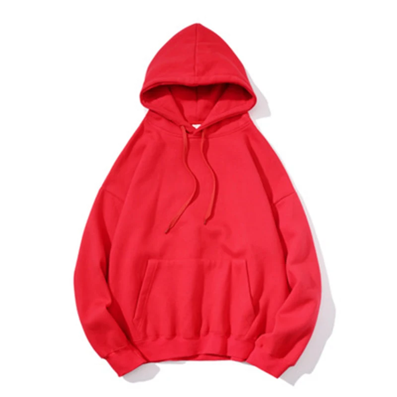 2019 Autumn And Winter New Men's Fashion Trend Loose Hooded Jacket Street Solid Color Couple Plus Velvet Hoodies Tide