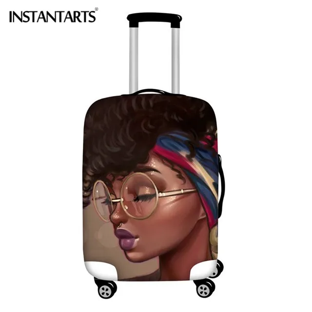 INSTANTARTS Colorful Art African Girl Luggage Thicken Protector Cover Suit for"18-30" Inch Elastic Travel Pouch Water Proof Case - Цвет: HMC1710