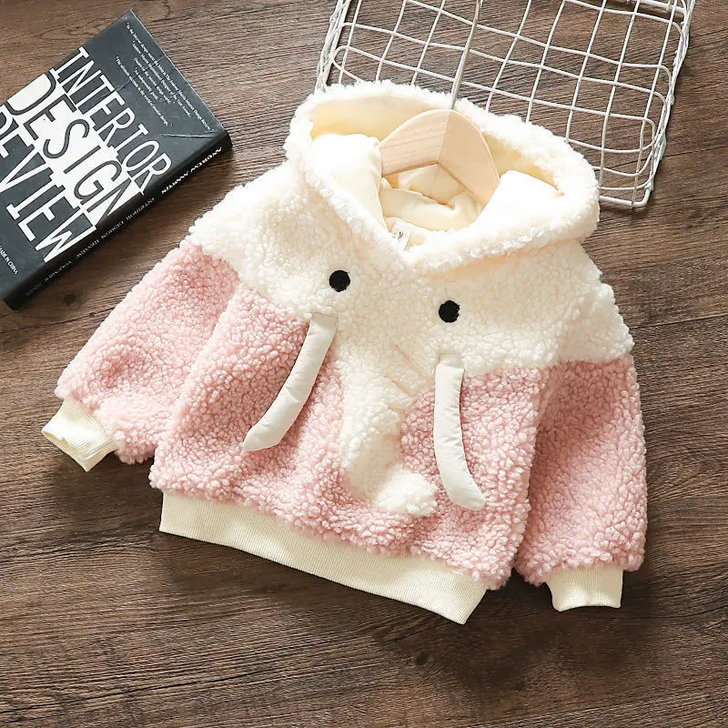 Милые толстовки с капюшоном для маленьких девочек сезон осень зима утепленная