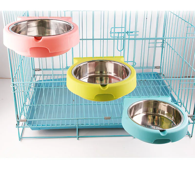 CandyDogBowlHangingStainlessSteelPlasticPetCatStationaryFoodDrinkingUtensilsPet