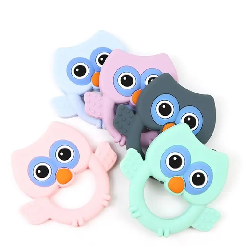 Сова молярная Игрушка Силиконовый детский Прорезыватель милый мультфильм сова зубы игрушки развивающие игрушки для новорожденных подарок на день рождения